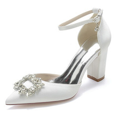 Stiletto σανδάλια αδιάβροχο rhinestone σατέν νύφη παπούτσια μόδας γαμήλιων κομματιών
